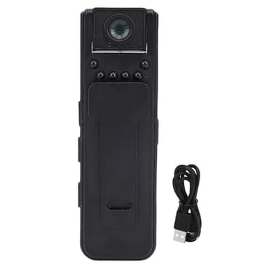 Cámara Corporal, 1080P HD cámara de vídeo de Bolsillo, 180 ° Lente giratoria, Impermeable Wearable cámara de acción con visión Nocturna para el Aire Libre, Soporte 64GB Tarjeta SD