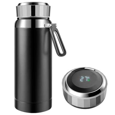 Homealexa Taza Térmica Inteligente 800 ml con Pantalla de Temperatura, Botella de Agua de Acero Inoxidable 304, para Bebidas Calientes y Frías, Vaso de Viaje