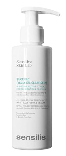 Sensilis Succini Jelly Oil Cleanser Gel Limpiador Anti-imperfecciones, Seborregulador, Hidratante y Calante, Con Ácido Succinico, Para Pieles Sensibles 150 ML