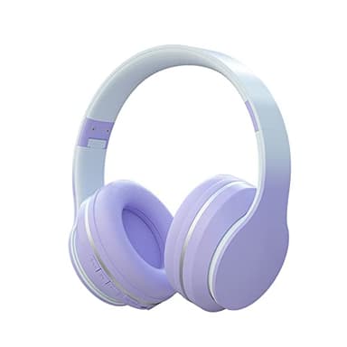 Usoun Auriculares para niños,Auriculares Bluetooth para niños,Cascos inalámbricos Bluetooth Over Ear,Cascos Plegable con micrófono,Micro SD Slot,Audífonos Inalámbricos y con Cable(Morado)