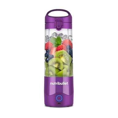 NutriBullet Portable, Batidora personal Portatil y ligera, Batidora eléctrica, Batidora para hacer Smoothies, Batidora multifuncional, vasos de 475ml, Cargador USB-C, Lila, NBP003PU