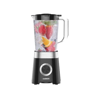 COOKITCH Batidora de Vaso 1,5L – 500W – Jarra de Plástico Resistente – Cuchillas Inox – 2 Velocidades + Pulso – Blender Compacta para Smoothies, Batidos y Zumos