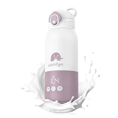 comfyer Calienta Biberones Portátil, Calentamiento Rápido y Larga Duración de la Batería, 2 Modos para Leche Materna y Agua, 340ml de Capacidad para Viajes