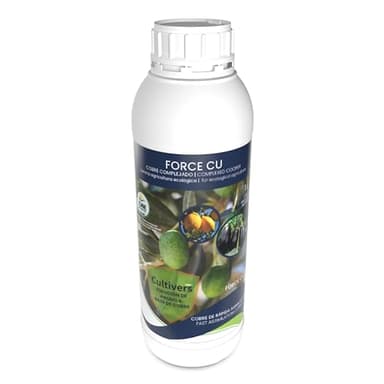 CULTIVERS Gluconato de Cobre. Abono Fertilizante con Efecto Fungicida de Cobre Ecológico de 1 L Que Mejora el Sistema de Defensa de la Planta contra el Desarrollo de Enfermedades