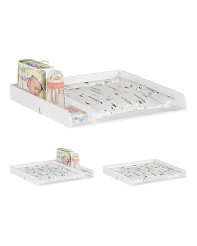 WOLTU Cambiador para Bebé, Accesorio para Comoda, Tapa de Madera Pintado con Laca en Blanco, Adaptable a Estante, Armario o Cómoda, 80x74,5x8,5 cm