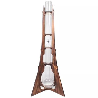 Torre de café Cold Brew, cafetera de goteo de hielo, con doble válvula de acero inoxidable, marco de madera, cristalería, gran capacidad, hace 8-10 tazas, para el hogar, cafetería