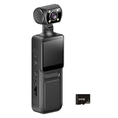 XAGMODSHN Cámara De Video Mano 4K con Estabilizador Y Pantalla LCD Lente Giratoria 180 ° para Deportes Aire Libre Cuerpo Portátil