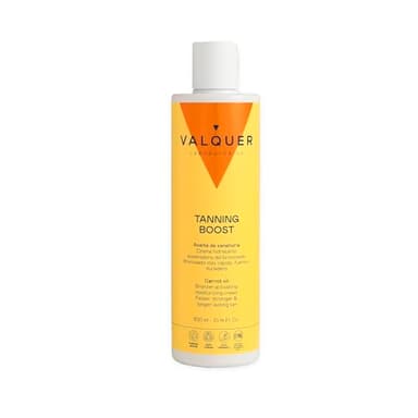 Valquer Crema Aceleradora del Bronceado. Hidratante Corporal con Aceite de Zanahoria para Rayos UVA y Solarium. Bronceado Rápido y Duradero con Piel Suave y Radiante. Vegano. 300 ml
