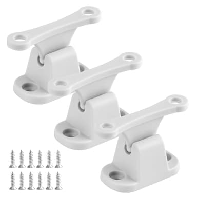 3 Pares Cierre de Puerta para Caravana Blanca,Retenedor de Puerta Autocaravana Retenedor Puerta Caravana de Plástico para Caravanas Autocaravanas con Tornillo