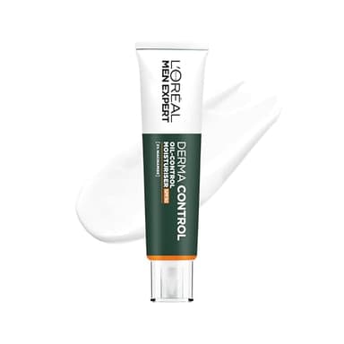 L'ORÉAL Paris Men Expert Derma Control Oil-Control Crema Hidratante Facial SPF30 Con Niacinamida, para Hombre con Piel Grasa y Tendencia Acneica. Reduce las Manchas y Marcas Post Acné.