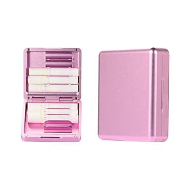 Mekeran Caja de almacenamiento de aleación de aluminio para iQOS Heets/Cigarette, funda rígida protectora de 10 Heets para la vida diaria y viajes (rosa)