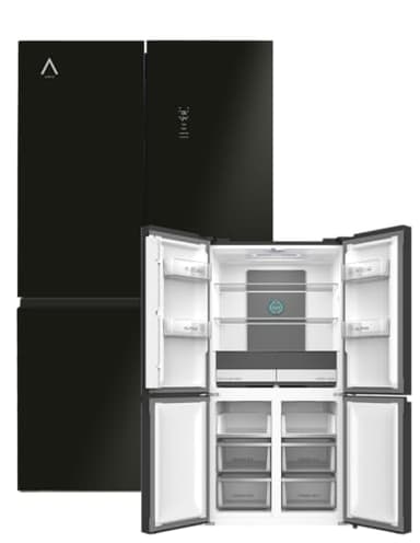 ALPHA Frigorifico Americano Pegasus Elite Pro-83, Cristal Negro, 4 Puertas, Metal Cooling, Inverter, *Alta Gama*
