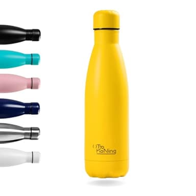 Botella de Agua Acero Inoxidable 500ml-Otto Koning-Botella Térmica con Doble Aislamiento al vacío para 12 Horas de Bebida Caliente y 24 Horas de Bebida Fría. Botella Termo a Prueba de Fugas Libre BPA