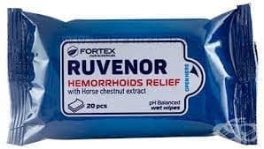 Ruvenor Alivio de hemorroides. Paquete de 3 de 20 toallitas húmedas, 60 unidades