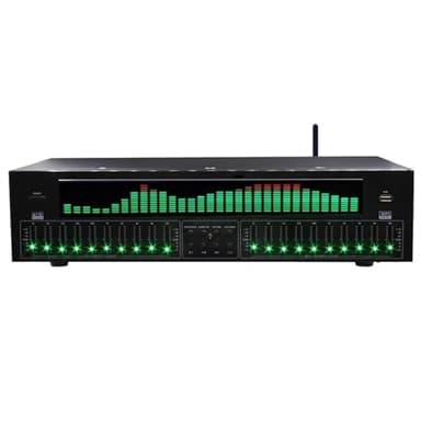 LTEJUMQ Ecualizador Gráfico Estéreo de 31 Bandas, Analizador De Espectro Musical LED, Ecualizador de Sonido con Reducción De Ruido, 12 Patrones De Ritmo, para Estudio De Grabación