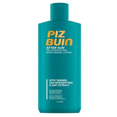 PIZ BUIN After Sun Loción Corporal Hidratante (1 x 200 ml), aftersun con intensificador del bronceado para después de la exposición solar, loción hidratante con Tanimel para prevenir la descamación