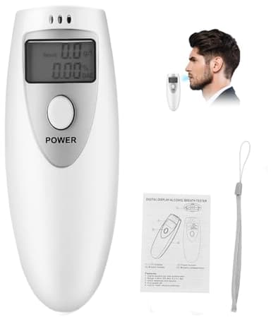 focombance Alcoholimetro, Alcoholimetro Homologado DGT Test Alcoholemia Alcoholímetro Portátil con Pantalla LCD Precisión de Grado, Alcolimetros Personal para Uso Doméstico y Profesional
