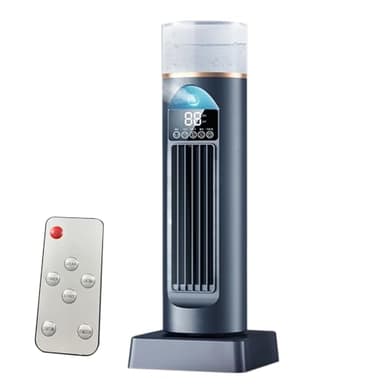 Ventilador de aire frío, ventilador de aire acondicionado - Air acondicionador personal Ventilador de CA | Refrigerador oscilante y oscilante tranquilo con tanque remoto y de agua, 6 velocidades humid
