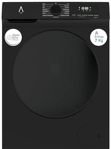 ALPHA Lavadora TITAN Elite-7, Eficiencia A, Negro Brillo, Digital Smart Inverter, 1.200rpm, 7kg, *Alta Gama*