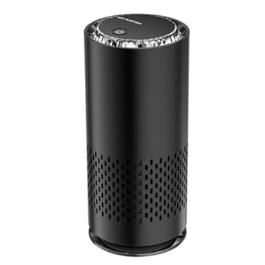 Azull Purificador de Aire USB con Generador de Iones Negativos y Filtro HEPA para Coche, Elimina el Olor A Formaldehído y Es un Ambientador Eléctrico Negro.