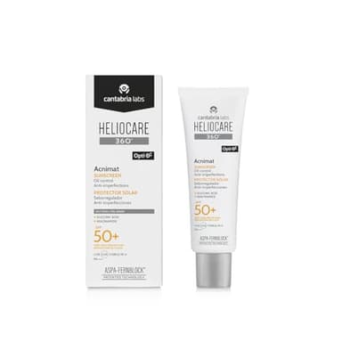Cantabria Labs - Heliocare 360° Acnimat SPF 50+ - Crema Facial - Piel Grasa o con tendencia acnéica y mixta - Protección Solar Antiimperfecciones - Matificante +12h