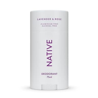 Native - Desodorante natural vegano, sin gluten, sin crueldad animal, libre de aluminio, parabenos y sulfatos, fabricado en los Estados Unidos, lavanda y rosa