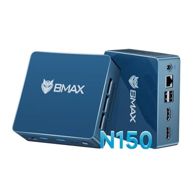 BMAX B4Ultra Mini PC Intel Twin Lake N150 (hasta 3,6 GHz) 12 GB LPDDR5 512 GB M.2 NVMe SSD, Micro PC W-11 Pro,Doble Pantalla 4K @60Hz Mini Ordenador de Sobremesa WiFi, BT/Type-C, Para Negocios Oficina