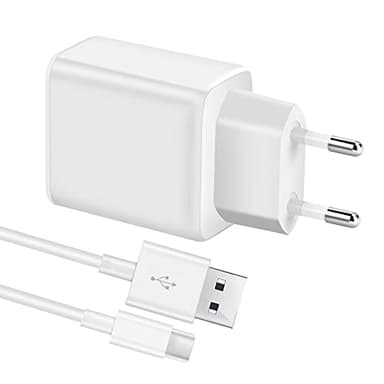 MEROM Cargador Quick Charge 3.0 18W Fuente de Alimentación, Type C para Samsung Galaxy S10 S10 E Huawei P20 Xiaomi Mi 9 Redmi Note 9S HTC 10 OnePlus 5 LG G5 G6 Cable Adaptador USB