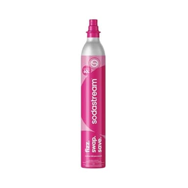 SodaStream - Cilindro Adicional de Gas Quick Connect, Modelos Terra y DUO, Exclusivo para Máquinas Gasificadoras de Agua SodaStream, Color Rosa - 60 L