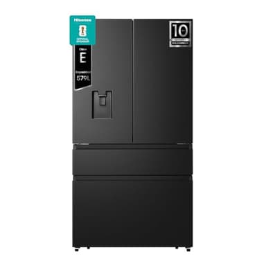 Hisense RF749N4SWFE - Frigorífico Americano Puerta Francesa Total No Frost, 579L,179cm, Metal-Tech Cooling, My Fresh Choice, Multi Airflow, Dispensador Agua con Depósito, Inverter, WiFi, Dark Inox