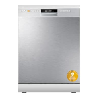 COMFEE' CDWPF1201PS Lavavajillas de Libre Instalación, 60 cm, 12 Cubiertos, Inicio Diferido, Función de Media Carga, Cestas Flexibles, Acero Inoxidable, 49 dB, Control por Botones