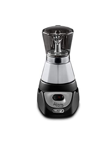 De'Longhi Alicia EMKM 4 - Cafetera independiente, semi-automática, 450 W, 2-4 tazas, metal, 1,4 l, negro/plata/transparente