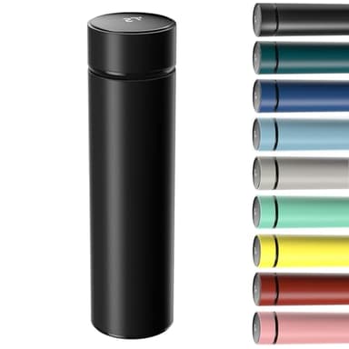 Homealexa Termo Taza de Viaje con Pantalla LED Táctil, 500ML Taza Térmica de Acero Inoxidable Doble Pared, Botella Aislada a Prueba de Fugas para Oficina, Escuela, Exterior