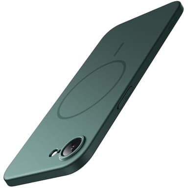 JETech Funda Magnética Slim para iPhone 16e 6,1 Pulgadas 2025 Compatible con MagSafe, Protección Completa Lente Cámara, Carcasa Ultra Delgada Ligera Acabado Mate Minimalista (Verde Noche)