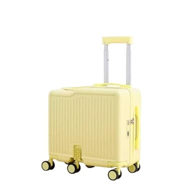 IYUESQ Maleta rígida con Ruedas y reposapiés/Gancho Plegable, Ligera, Ideal para Viajes de Negocios y Escolares (Amarilla, 45 cm)