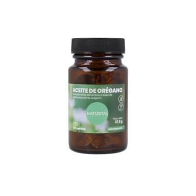 Aceite de Orégano | 60 perlas | Antibacteriano, Antifúngico y Antioxidante | Rico en fenólicos y aceites volátiles | Timol y Carvacrol | Sistema inmune | Sin gluten-Sin lactosa | Naturitas Essentials