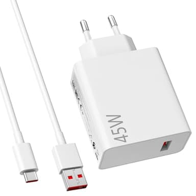 ASKUBSKU 45W Cargador y Cable USB C para Xiaomi Redmi Note 14 Pro 15Pro 5G 6A Rapida Carga Adaptador de Cargador 1Metro Cable USB C Carga Cable para Xiaomi Poco X7 M7Pro Pad 8 7 6 Redmi K80 Pro