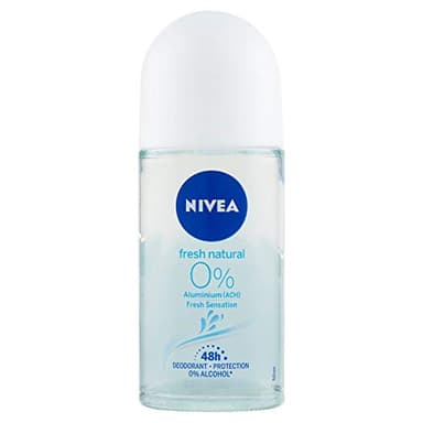 Nivea Roll On Alu Free Fresh Natural 0% Desodorante sin Aluminio, 50g, Pack de 1