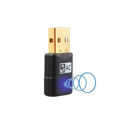 AC600 Mini Antena WiFi USB, Dual Band 5GHz/2.4GHz Adaptador WiFi USB para PC, para PC 600Mbps, Antena Largo Alcance, Conecta y Reproduce Windows11/10/8.1/8/7/Vista/XP