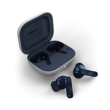 Motorola Moto Buds: Auriculares inalámbricos, Sonido de óptima Calidad y Audio de Alta resolución, cancelación Activa de Ruido dinámica, integración óptima con el ecosistema Moto, Azul Marino