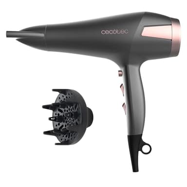 Cecotec Secador de Pelo Bamba IoniCare Radiance. 2500W con Motor DC, Tecnología de Iones y Gran caudal de aire, 2 Velocidades y 3 Temperaturas, Incluye Boquilla Concentradora y Difusor