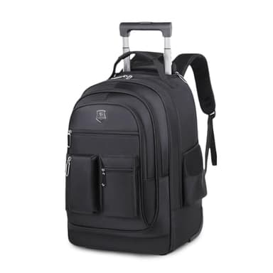 FANDARE Bolsa con Ruedas para Laptop se Adapta a portátiles de hasta 15.6 Pulgadas Mochila Portatil con Ruedas para Hombre Mochila de Trabajo Bolsa Roller para Viajes Negocios Viajes Negro