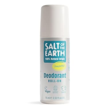 Salt of the Earth Desodorante Natural 100% – Desodorante Roll On Sin Fragancia – Desodorante Hombre, Mujer y Niños de Protección Efectiva y Vegano - 75ml