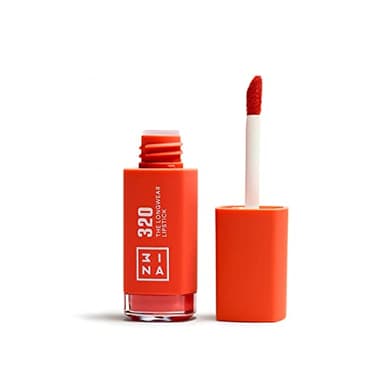 3INA MAKEUP - The Longwear Lipstick 320 - Labial Líquido Naranja de Larga Duración con Acido Hialurónico para Hidratar los Labios - Barra de Labios Matte de Alta Pigmentación - Vegan - Cruelty Free