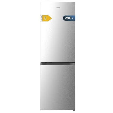Cecotec Frigorífico Combi 296L Función DeFrost Bolero CoolMarket Combi 296 DF Inox. Altura 185cm y 60cm Ancho, Bajo Consumo, Iluminación interior, Puertas Reversibles y Cajón para Frutas y Verduras
