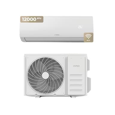 EVVO Aire acondicionado Split CLIMA Refrigeración y Calefacción, Conectividad WIFI, Motor Inverter, Bomba de Calor, Clase A++/A+, Deshumidificador, R32 (12.000 BTU)