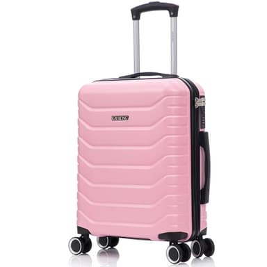 RAYKONG Maleta de Cabina 55x40x20cm Policarbonato (40L) semirígida Trolley pequeño Equipaje de Mano 4 Ruedas giratorios a 360º Cierre numérico (RosaClaro)