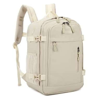 RAYKONG Mochila Cabina Ryanair 40x20x25cm (20L) | Mochila Viaje Avion Impermeable | Equipaje de mano Resistente | Mochila Para Senderismo | Escolar | Trabajo | Beige