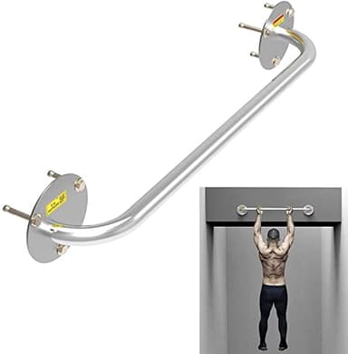 Barra de dominadas de Acero Inoxidable montada en la Pared, Barra Horizontal para el hogar, Equipo de Entrenamiento portátil para la Parte Superior del Cuerpo, Carga 200 kg (Plata, 70 cm, 1