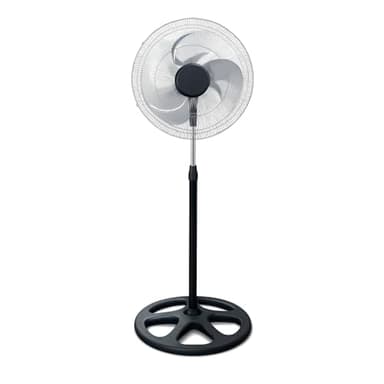 TIENDA EURASIA - Ventilador de Pie | Ventilador de Pie Potente | Industrial Silencioso | 70W de Potencia | 3 Velocidades | Base Redonda Estable | 3 Aspas Metálicas | Altura Regulable | Ø 62 x 130 cm